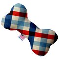 Mirage Pet Products Patriotic Plaid Canvas Bone Dog Toy 6 in. 1136-CTYBN6